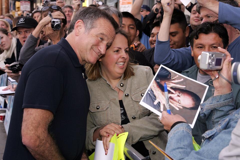 Robin Williams at the premiere of 'Happy Feet'