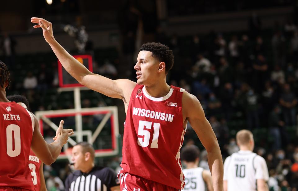 Johnny Davis of the Wisconsin Badgers is among a handful of players with Wisconsin ties who likely will be drafted into the NBA.
