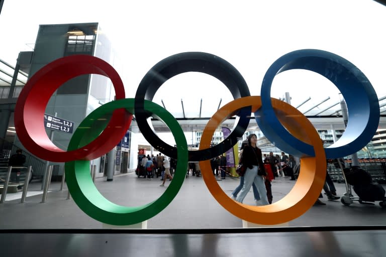 Olympic rings on display at Paris' Orly airport - but fewer visitors to the Games are renting privately-owned apartments than expected (Emmanuel DUNAND)