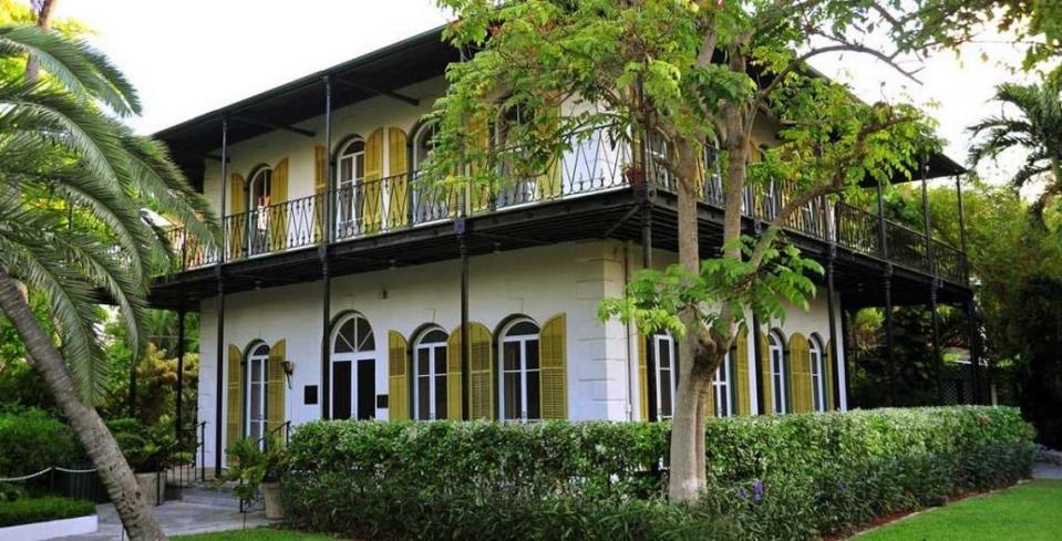 This is the house Ernest Hemingway lived in at 907 Whitehead St. in Key West. Ernest Hemingway Home and Museum