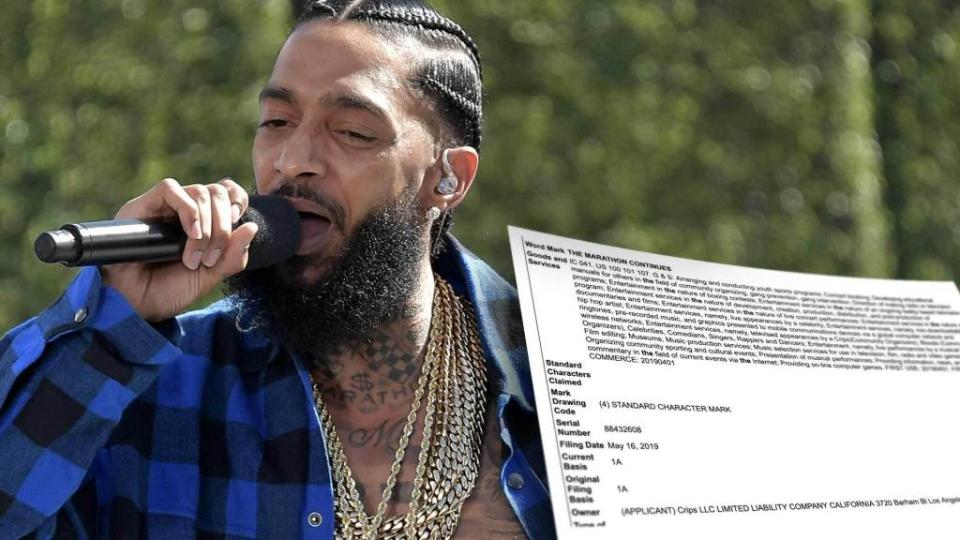 <p>Nipsey Hussle was a well known member of the Crips street gang and touted the organization until the day he died, and now they’re looking to use his famous slogan to help better the lives of youth in the community. According to documents obtained by The Blast, the Crips moved to register “The Marathon Continues,” […]</p> <p>The post <a rel="nofollow noopener" href="https://theblast.com/nipsey-hussle-crips-marathon-continues-trademark/" target="_blank" data-ylk="slk:The Crips Move to Lock Down Nipsey Hussle’s ‘Marathon’ Slogan;elm:context_link;itc:0;sec:content-canvas" class="link ">The Crips Move to Lock Down Nipsey Hussle’s ‘Marathon’ Slogan</a> appeared first on <a rel="nofollow noopener" href="https://theblast.com" target="_blank" data-ylk="slk:The Blast;elm:context_link;itc:0;sec:content-canvas" class="link ">The Blast</a>.</p>