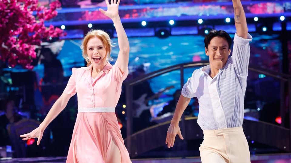 Angela Scanlon and Carlos Gu on Strictly Come Dancing