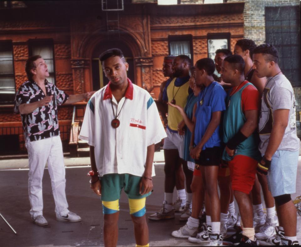 In addition to directing, Spike Lee (center) stars in Do the Right Thing.