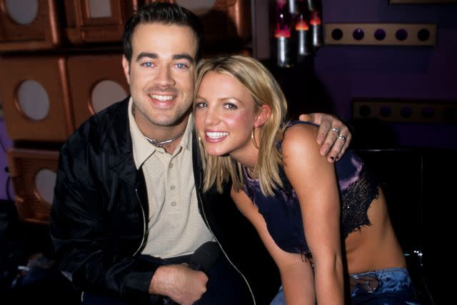 <p>Ke.Mazur/WireImage</p> Carson Daly and Britney Spears