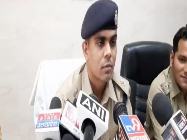 Aligarh SP Shubham Patel speaking to reporters on Saturday.