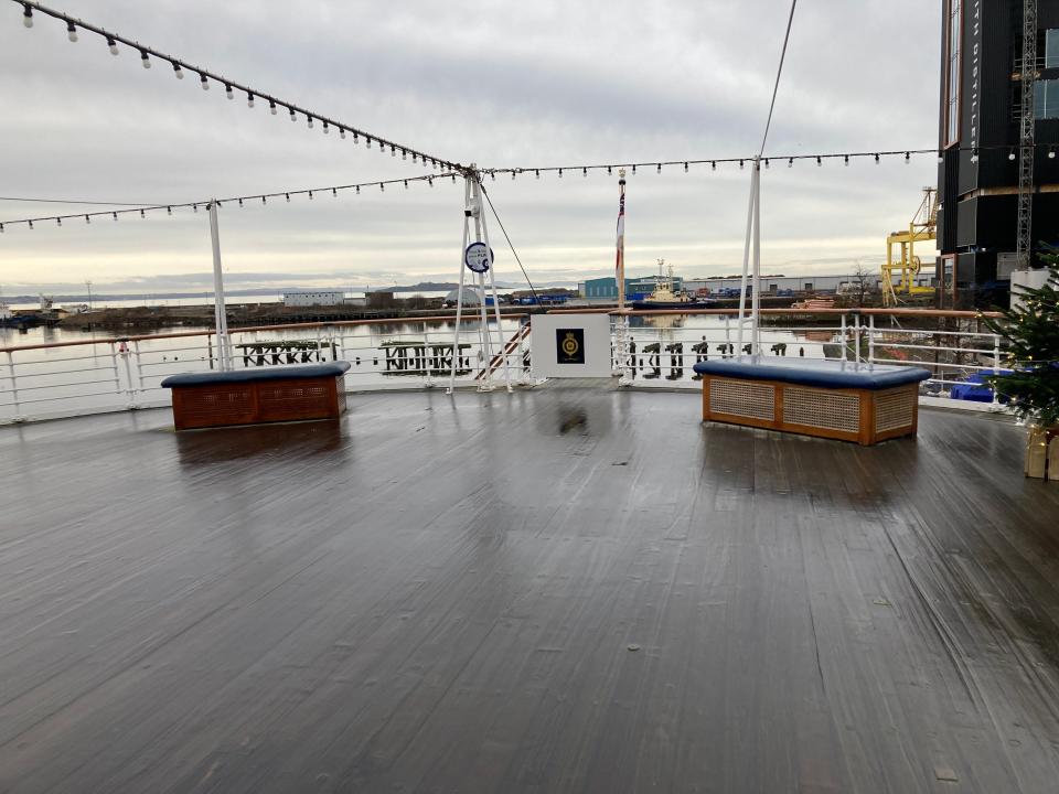 The deck on the Royal Yacht Britannia.