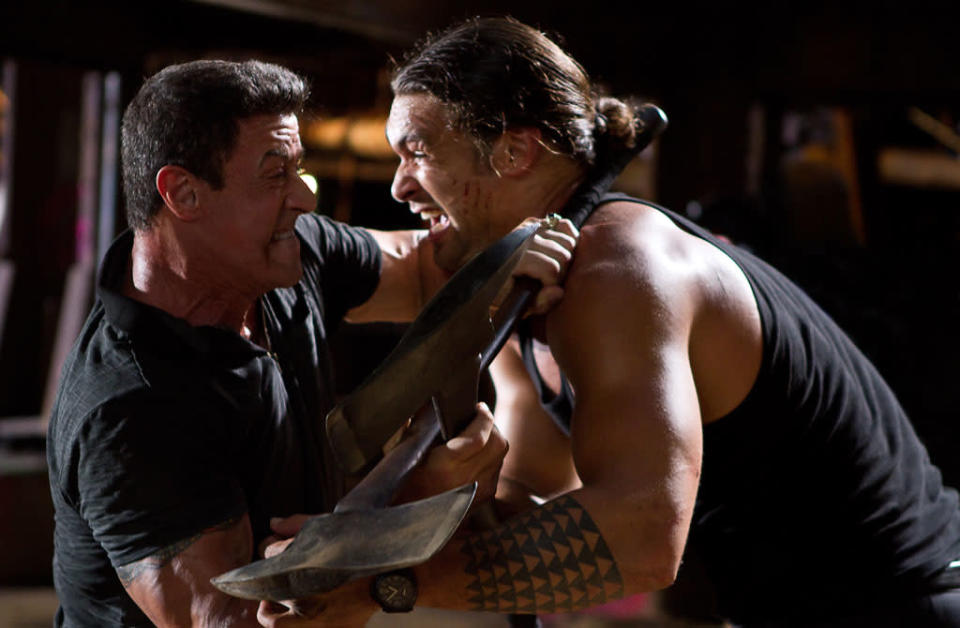 Sylvester Stallone and Jason Momoa in Warner Bros. Pictures' "Bullet to the Head" - 2013