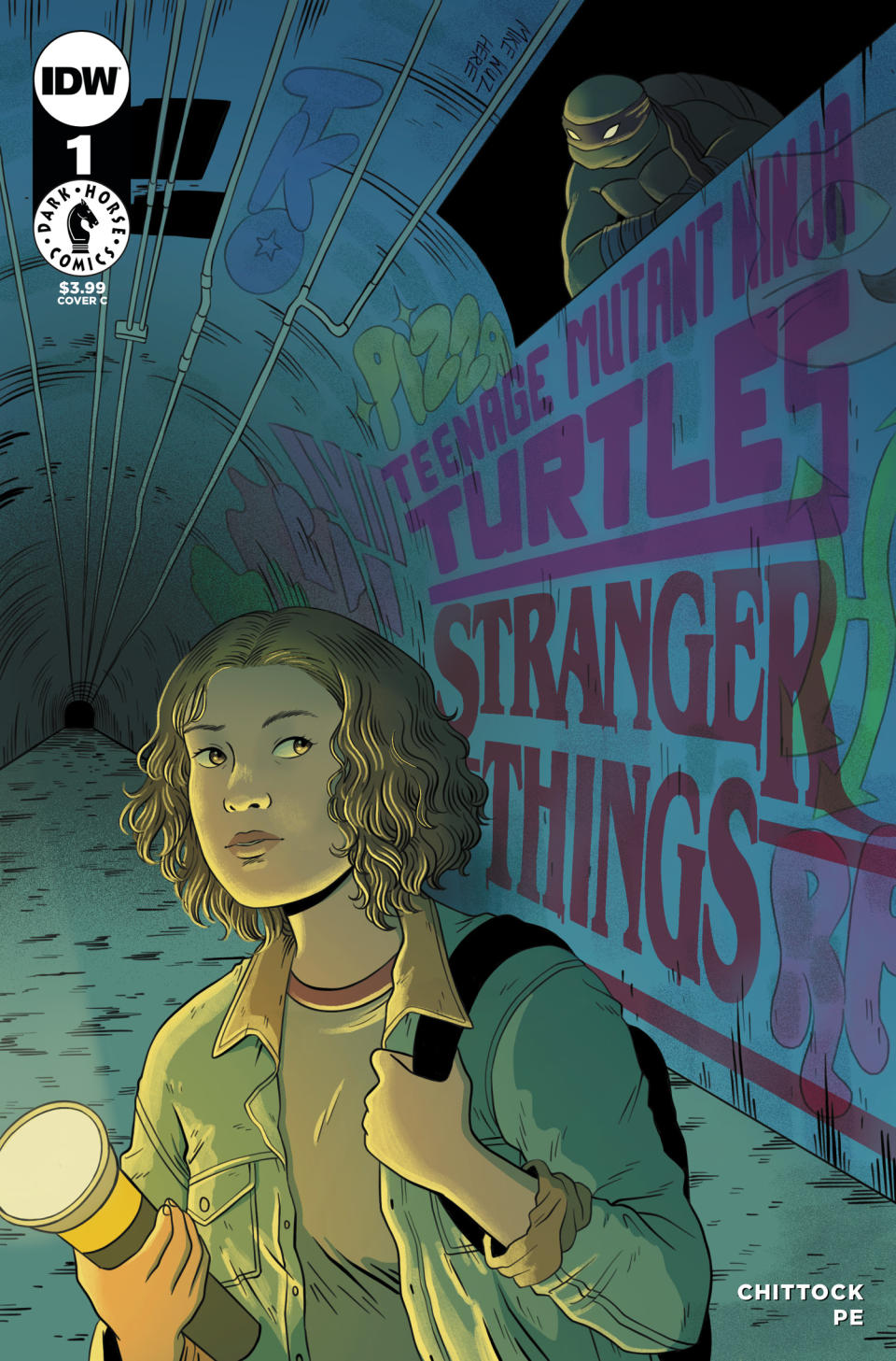 TMNT x Stranger Things #1 cover art