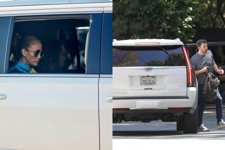 Jennifer Lopez y Ben Affleck usando la misma camioneta