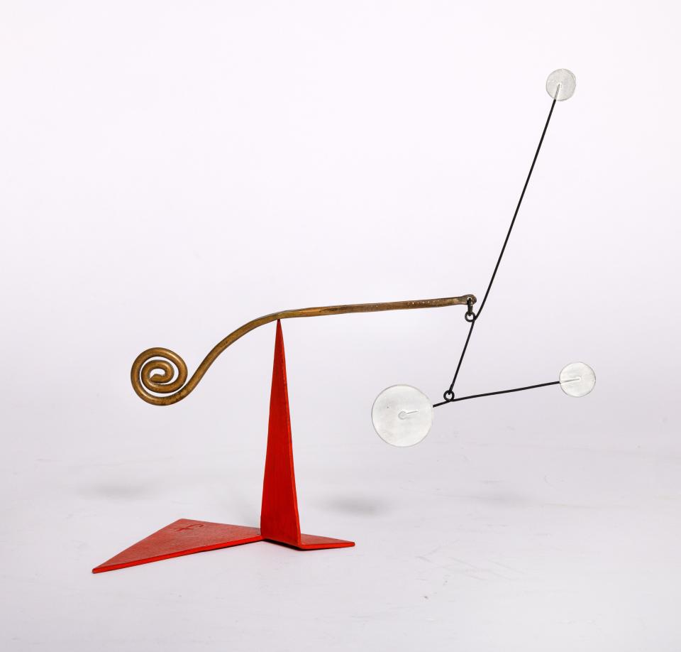 Alexander Calder's "Saché to Kathé," created from sheet metal, brass, wire and paint in 1961, will be on display at Sotheby's beginning Friday.