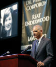 United States Attorney General Eric Holder gives remarks during an Interfaith Service of Unity and Hope at the Jewish Community Center in Overland Park, Kan., Thursday, April 17, 2014. Frazier Glenn Cross, 73, is charged with the killings Sunday of Dr. William Lewis Corporon and his grandson, Reat Griffin Underwood, outside the Jewish Community Center of Greater Kansas City. Cross is also accused of killing Terri LaManno at a nearby Jewish retirement complex. (AP Photo/Orlin Wagner)