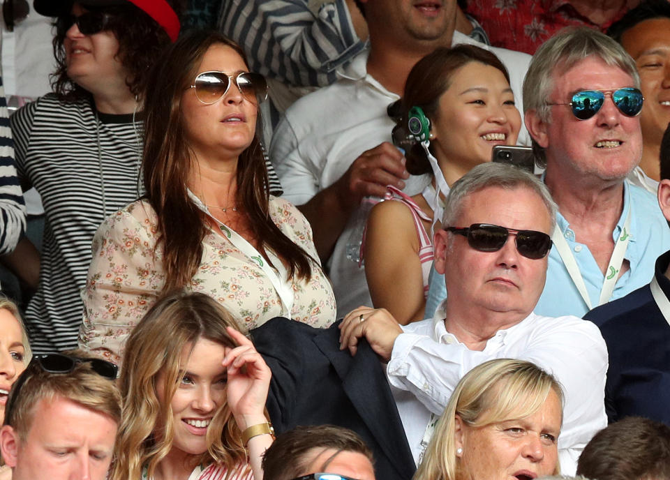 Lisa Snowdon and Eamonn Holmes in the stands of centre court on day seven of the Wimbledon Championships at the All England Lawn Tennis and Croquet Club, Wimbledon.