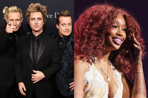 Green Day, SZA. - Credit: Amy Sussman/Getty Images; Christopher Polk/Variety/Getty Images