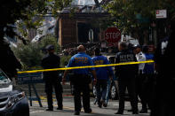 <p>Emergency service personnel work at the scene of a house explosion, Tuesday, Sept. 27, 2016, in the Bronx borough of New York. (AP Photo/Mary Altaffer) </p>