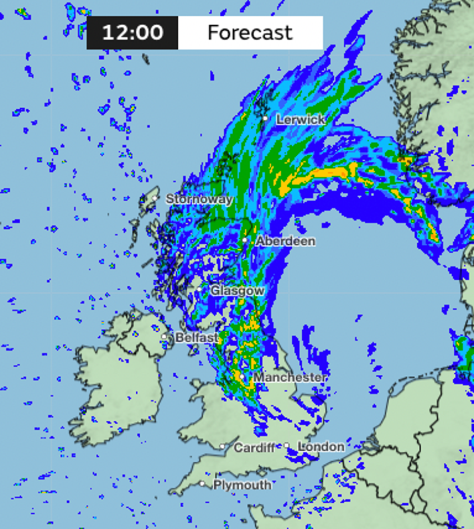 12pm weather map (Met Office)