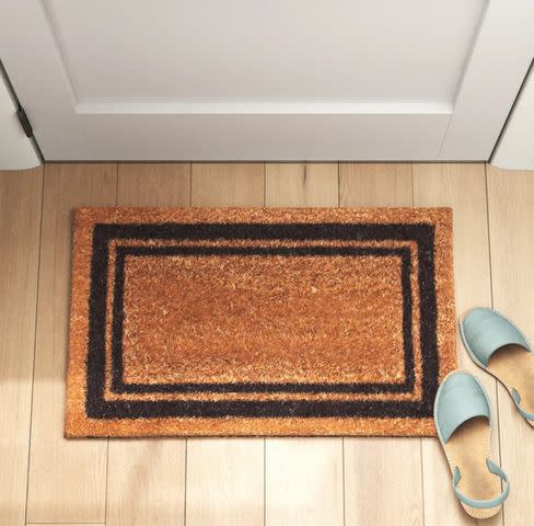 Mainstays Welcome Home Paw Coir Outdoor Doormat - Natural & Black - 18 x 30 in