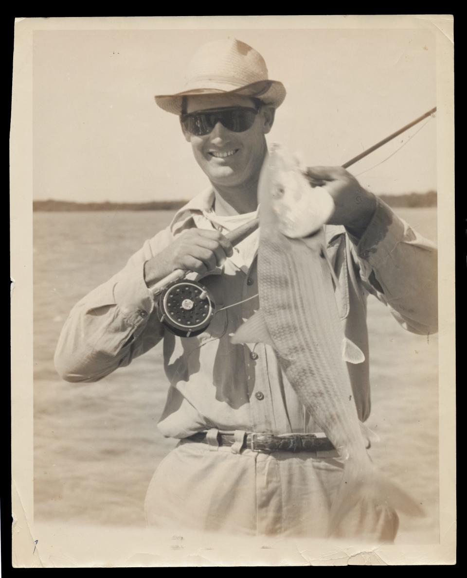 Boston Red Sox slugger and avid fisherman, Ted Williams.