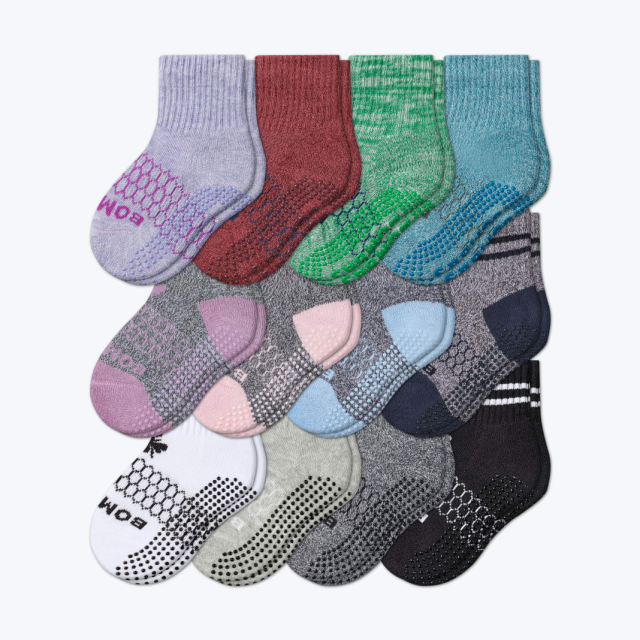 Bombas Grippers Space Dye Ankle Socks Lot Of 4 Pairs Size M