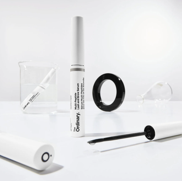 Multi-Peptide Lash and Brow Serum in white tube on white background (Photo via The Ordinary)