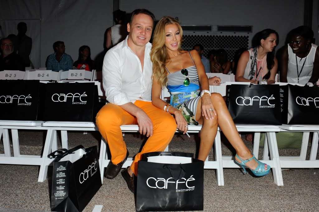 MIAMI, FL - JULY 20: TV personality Lenny Hochstein and Lisa Hochstein attend Caffe Swimwear fashion show during Mercedes-Benz Fashion Week Swim 2015 at Cabana Grande at The Raleigh on July 20, 2014 in Miami, Florida. (Photo by Sergi Alexander/Getty Images for Caffe Swimwear)