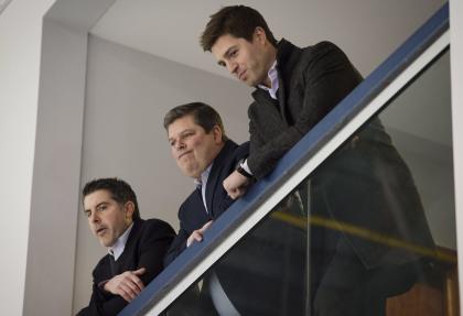 Dubas says the Leafs' front office continues to ask questions but everyone's in line with analytics. (AP)