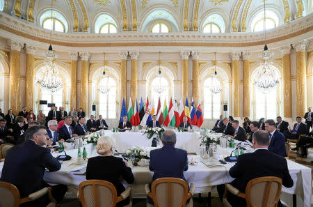 Participants attend a working session during Together for Europe - High Level Summit for European Union members that joined the bloc in last 15 years at Royal Castle in Warsaw, Poland, May 1, 2019. Agencja Gazeta/Slawomir Kaminski/via REUTERS