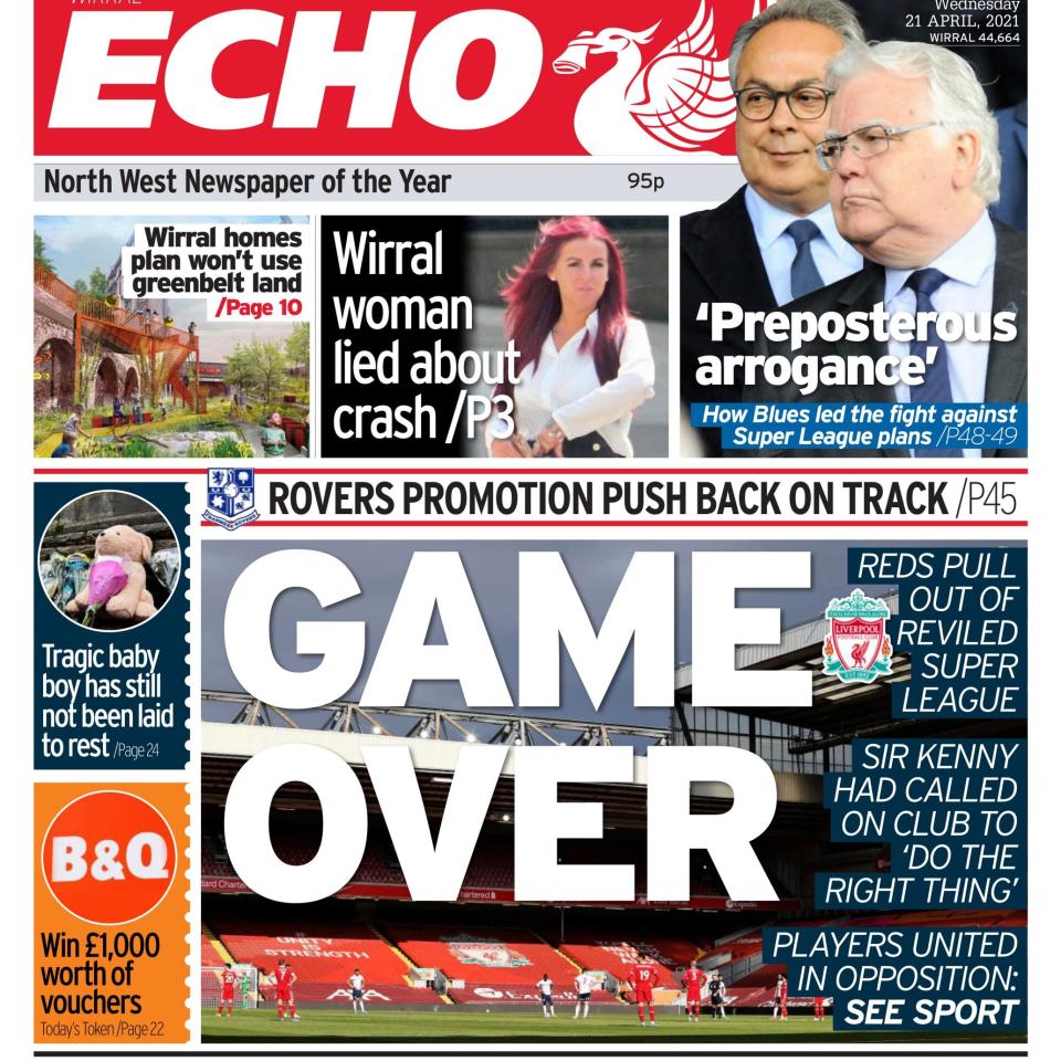 Liverpool Echo on Wednesday morning - Kwee Ping 