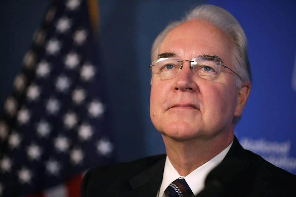 Health and Human Services Secretary Tom Price participates in an event to promote the flu vaccine at the National Press Club, Sept.28, 2017 in Washington. (Photo: Chip Somodevilla/Getty Images)