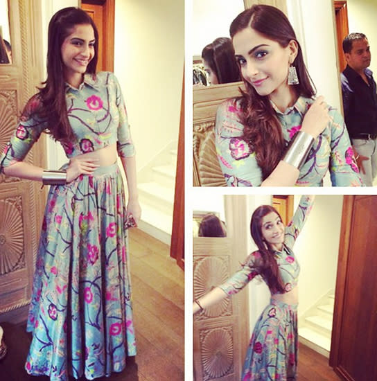Sonam keeps it simple with her hair worn down and a side twist.Image:Instagram.com/Sonamkapoor