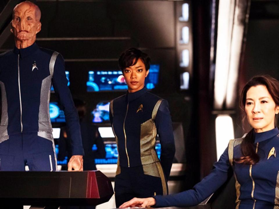 A scene from 'Star Trek: Discovery' with Martin-Green (centre) (Netflix)