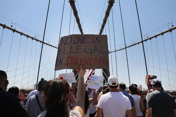 People marching in New York.