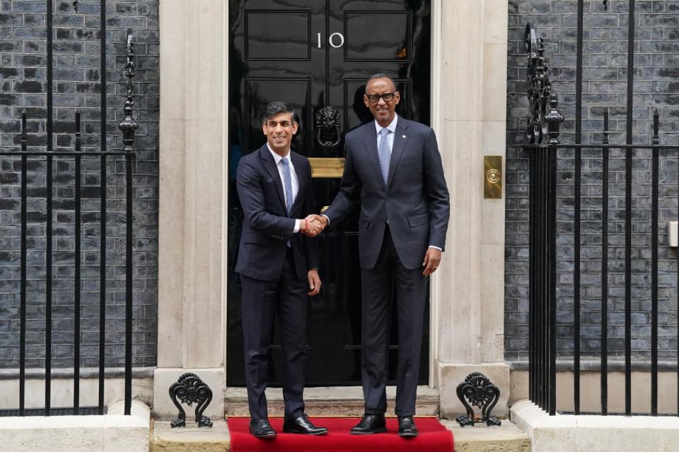 Prime Minister Rishi Sunak has hosted Rwandan President Paul Kagame in Downing Street (PA Wire)