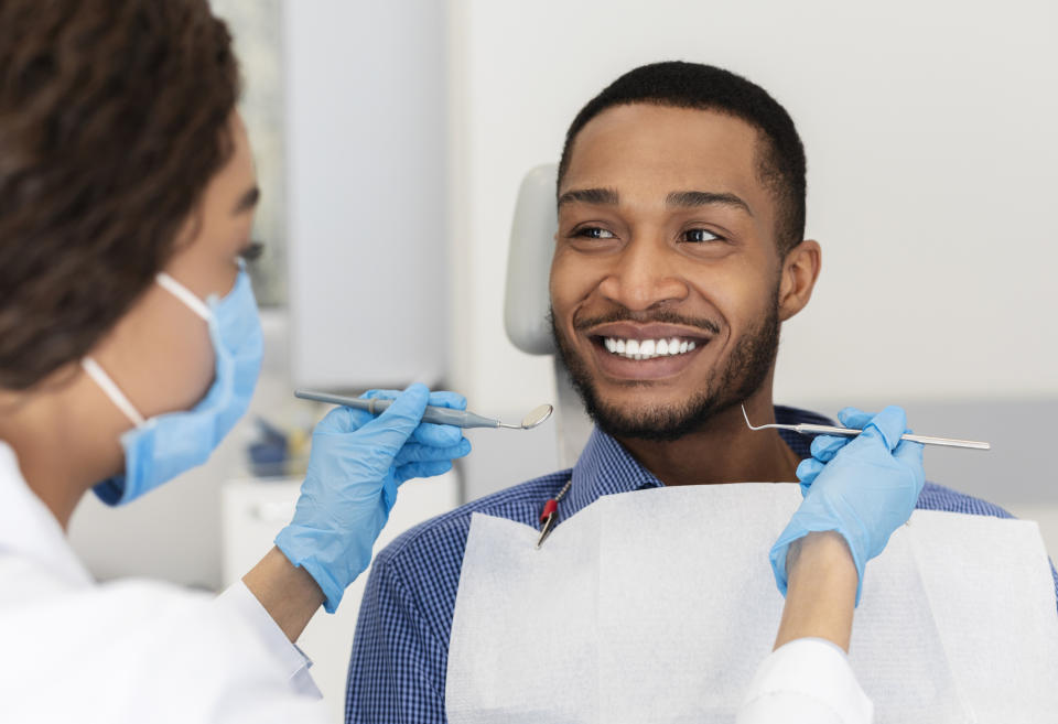 A man at the dentist