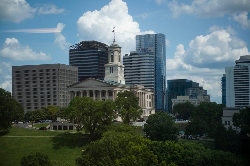 The Tennessee State Capitol is embedded in the heart of Nashville, Tenn., Thursday, July 6, 2023. Its Republican lawmakers are also embedded in a feud with Nashville's city government.