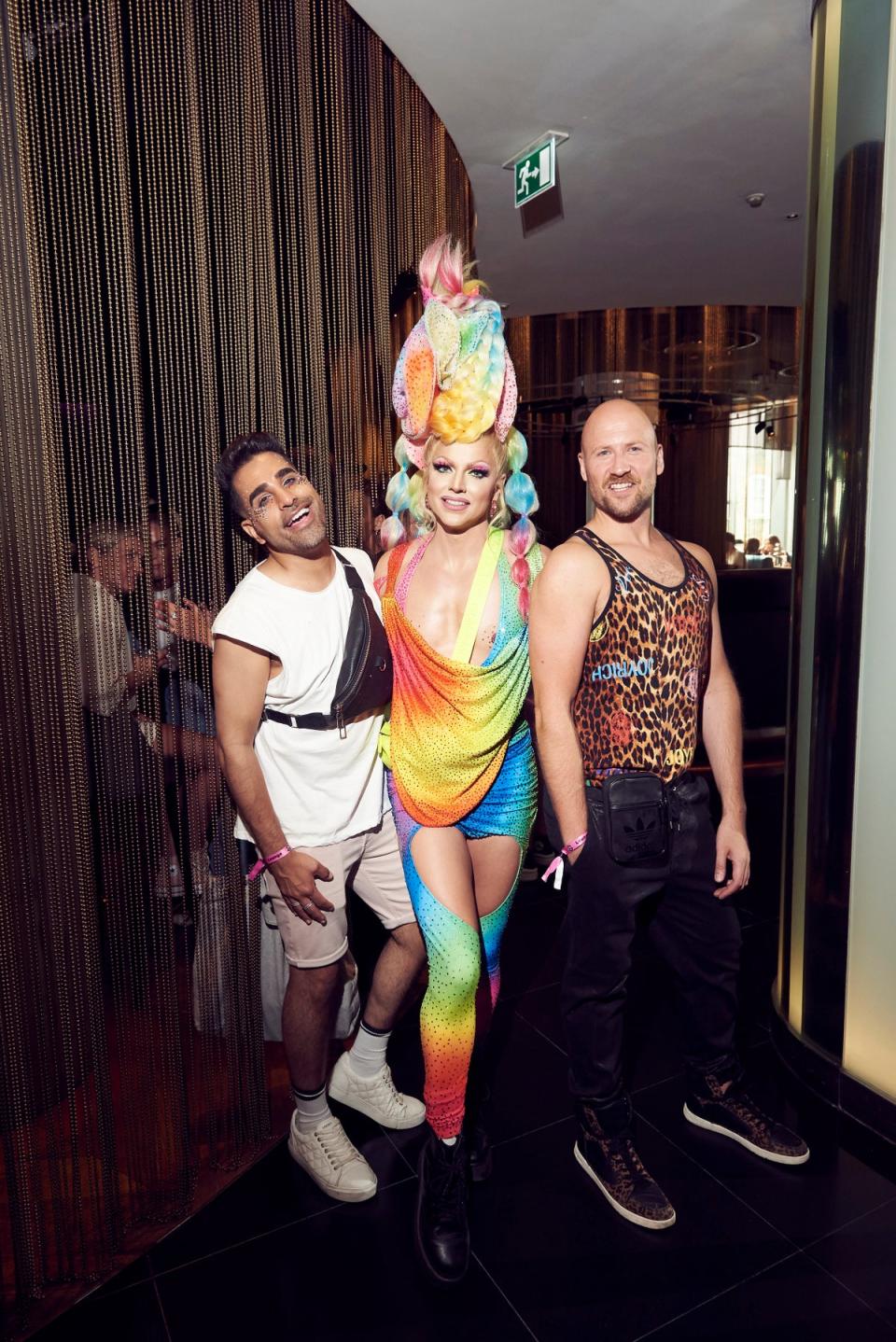 Dr Ranj Singh and Courtney Act at a W Hotel Pride event (W Hotel Pride event)