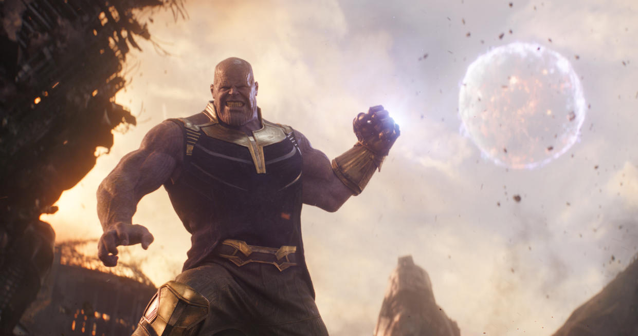 Thanos (Josh Brolin) prepares to bring on the Snapture in <em>Avengers: Infinity War.</em> (Photo: Walt Disney Studios Motion Pictures/Courtesy Everett Collection)