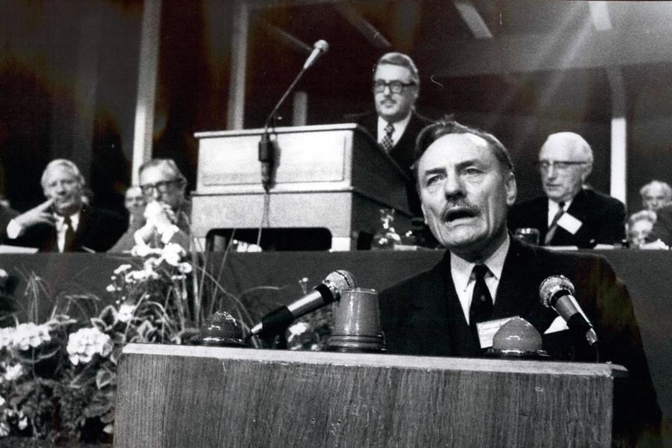 Enoch Powell was dismissed from the Conservative party after making the speech (Rex Features)