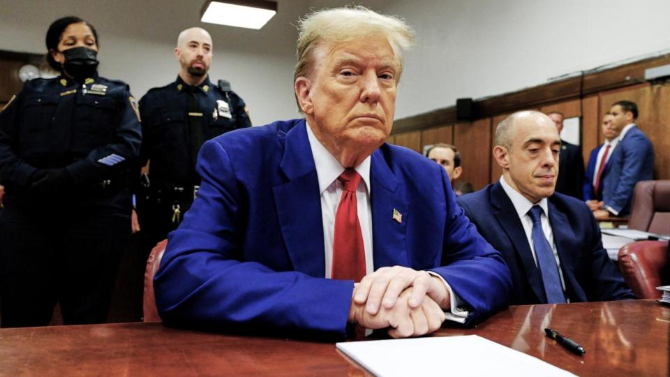 PHOTO: Former President Donald Trump awaits the start of proceedings at Manhattan criminal court, Apr. 30, 2024, in New York City. (Curtis Means/POOL/AFP via Getty Images)