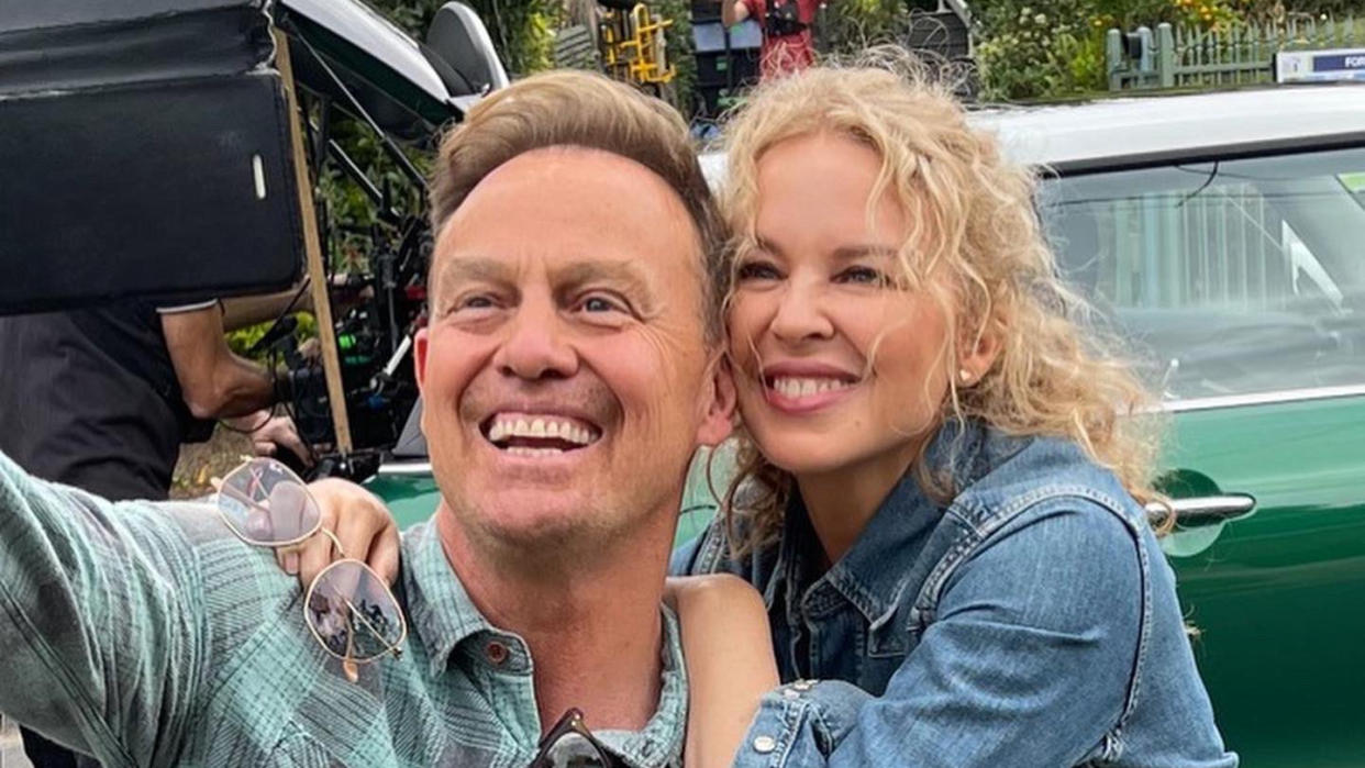 Jason Donovan and Kylie Minogue shared photos from the set of Neighbours earlier this month. (Twitter/Kylie Minogue)