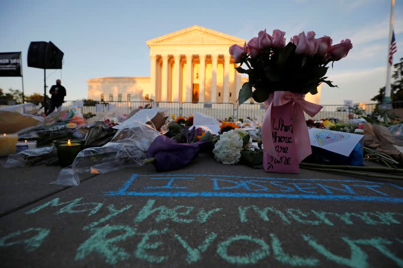 Vigil following the death of Supreme Court Justice Ruth Bader Ginsburg in Washington