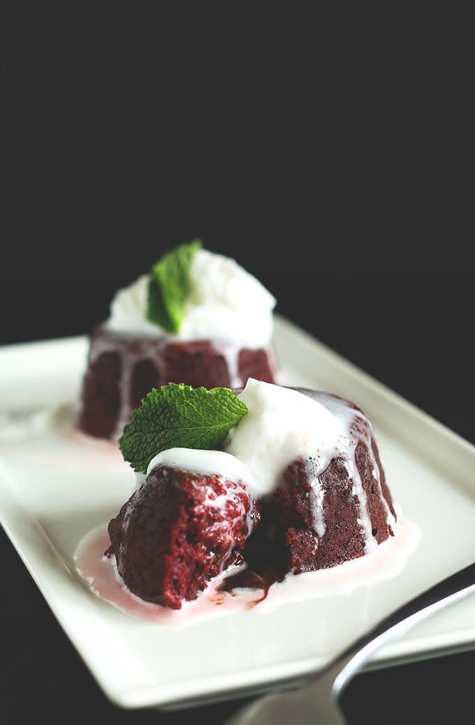 <strong>Get the <a href="https://minimalistbaker.com/vegan-chocolate-lava-cakes/" target="_blank">Vegan Chocolate Lava Cakes</a> recipe from Minimalist Baker</strong>