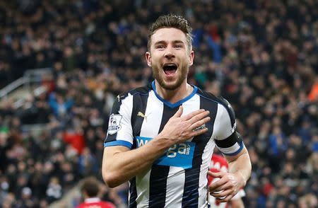 Football Soccer - Newcastle United v Manchester United - Barclays Premier League - St James' Park - 12/1/16 Paul Dummett celebrates after scoring the third goal for Newcastle Action Images via Reuters / Carl Recine Livepic