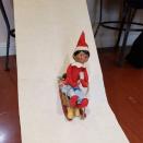 <p>Position a paper towel roll to run off an elevated surface, making your elf look like he's sledding around the house.</p><p>Source:<strong> <a href="https://www.instagram.com/p/BrzbM4oFSPD/" rel="nofollow noopener" target="_blank" data-ylk="slk:@jeribrownlee" class="link ">@jeribrownlee</a></strong></p>