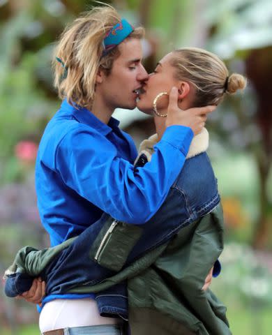 <p>Mark R. Milan/GC Images</p> Justin Bieber and Hailey Baldwin seen during a walk in London's Hyde Park on September 17, 2018 in London, England.