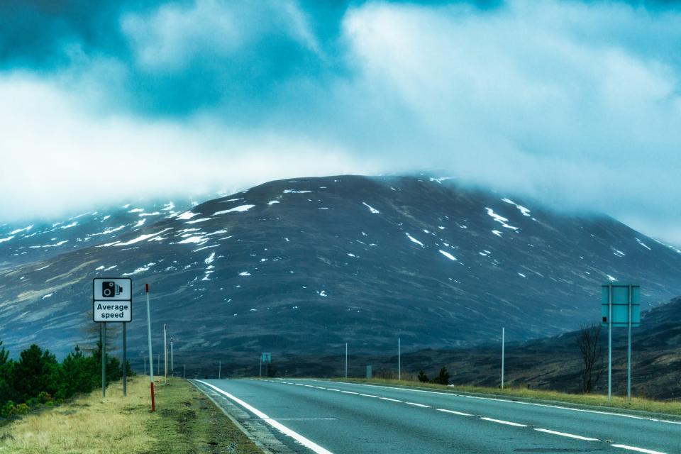 The A9 near Dalwhinnie, the Highlands village where Britain’s temperature last dipped below -10C (Getty)