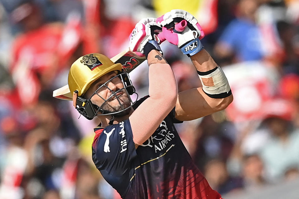 Seen here, Faf du Plessis batting for Royal Challengers Bangalore in the IPL. 