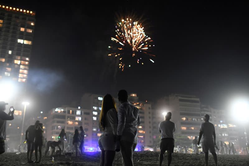 FILE PHOTO: New Year's Eve, amid the coronavirus disease (COVID-19) outbreak, in Copacabana beach in Rio de Janeiro