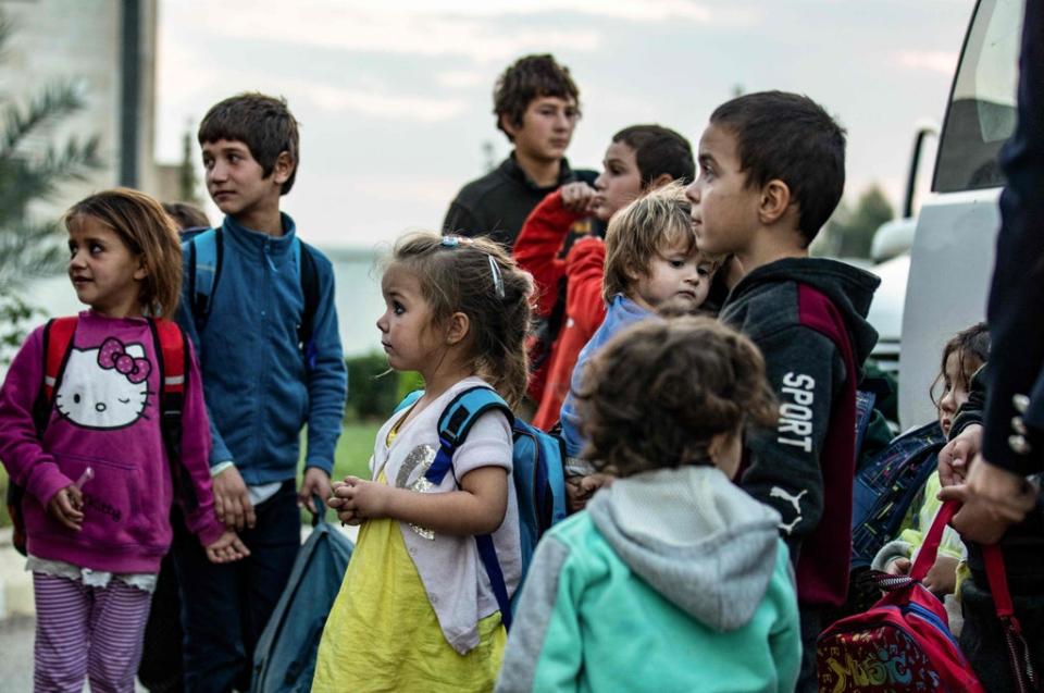 Russian children from the Kurdish-run al-Hol camp (AFP/Getty)