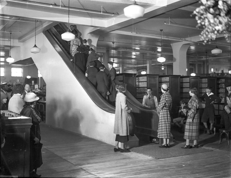 The very first escalator that the H.C. Prange installed at their 8th Street store was debuted in 1936.