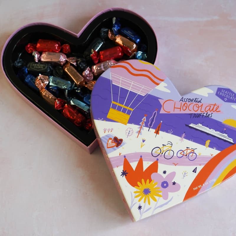 Seattle Chocolate Take Me Anywhere Heart Box